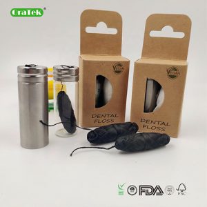 30M Bamboo Charcoal Dental Floss In Glass Bottle